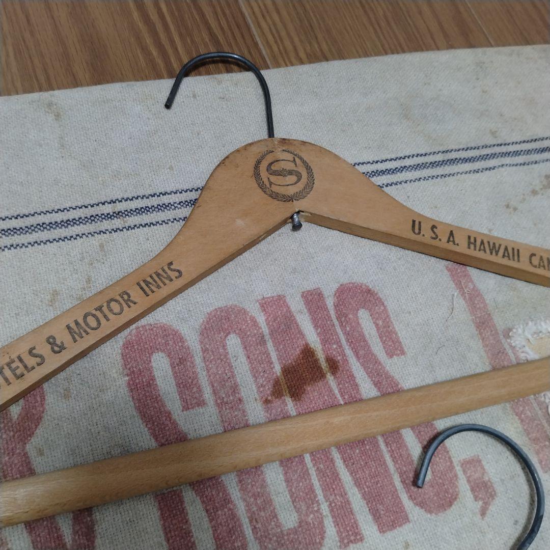 50s vintage wood hanger made in usa　5本