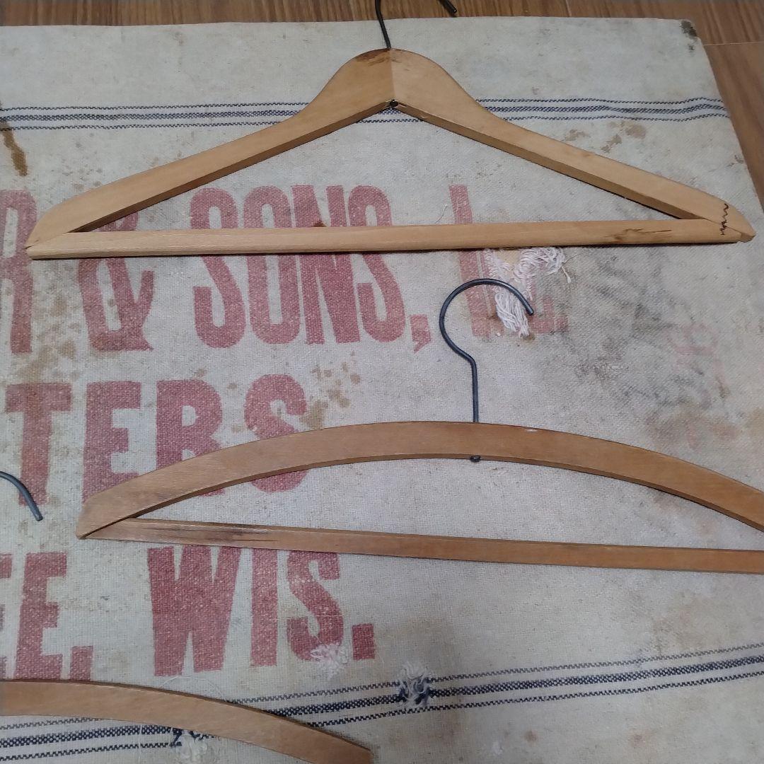 50s vintage wood hanger made in usa　5本