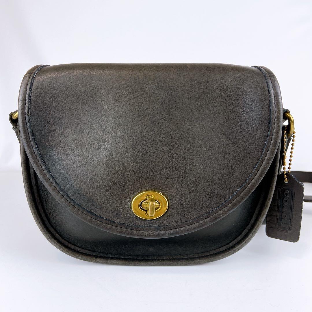 オールドコーチ ターンロック ヴィンテージ ダークグレー ショルダーバッグ
