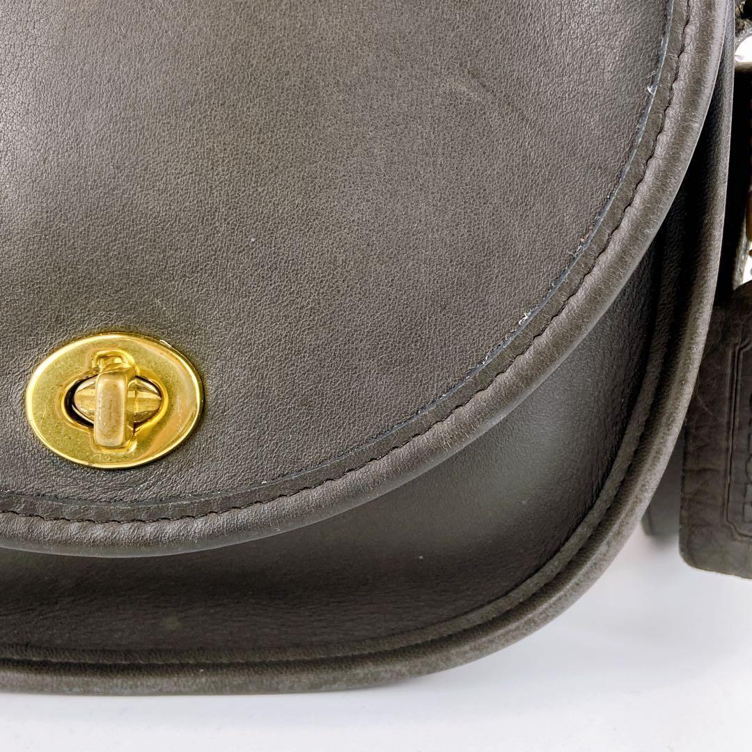 オールドコーチ ターンロック ヴィンテージ ダークグレー ショルダーバッグ