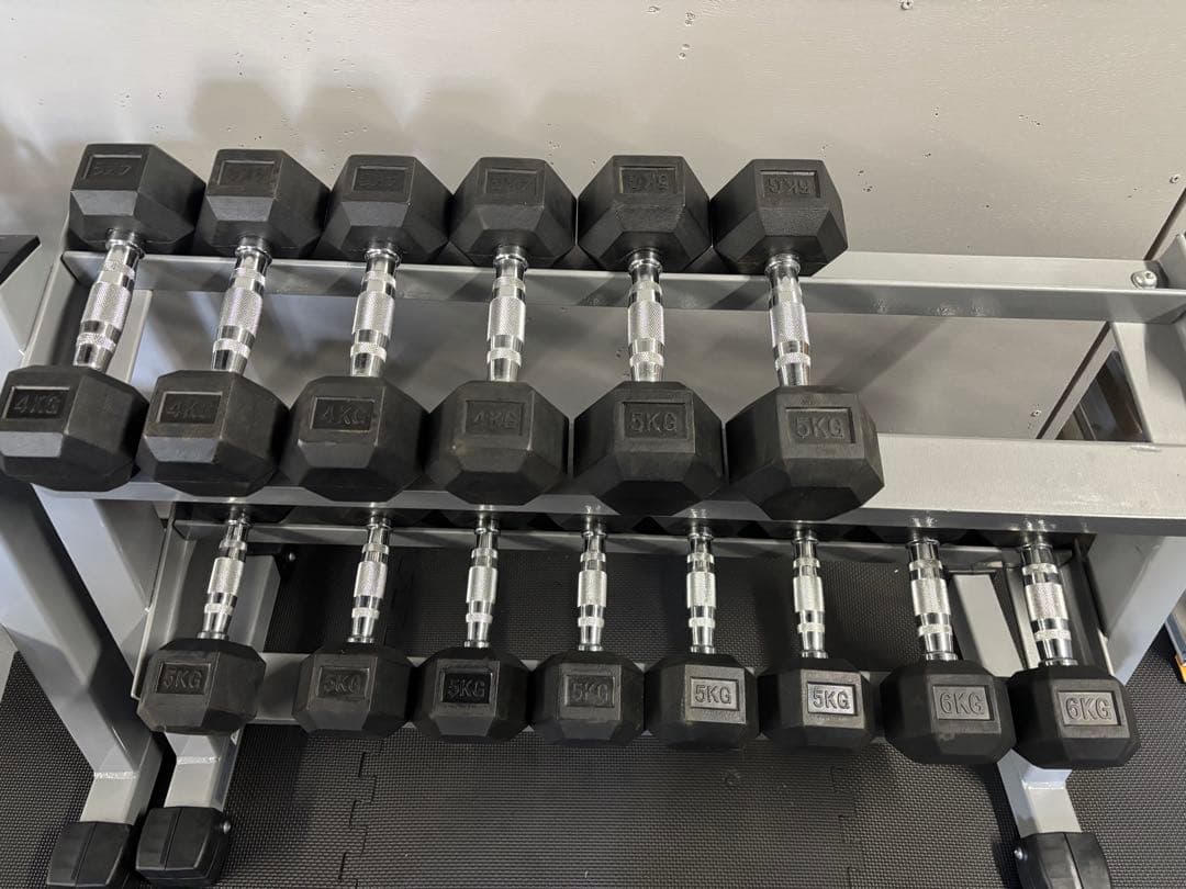 ダンベルセット スタンド付き　ヘックスダンベル　美品　業務用　2キロ〜6キロ