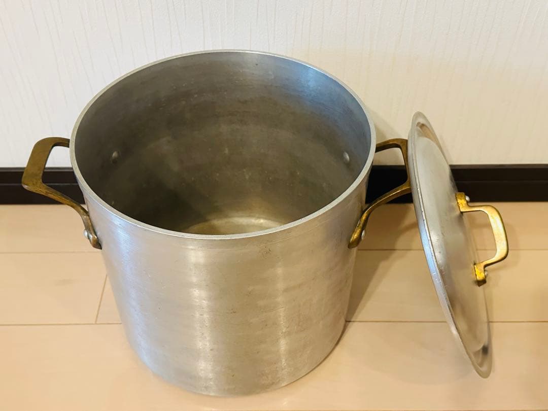 ☆HEIWA.ALUMI☆アルミ寸胴鍋 24㎝ プロ仕様 ヴィンテージ中古保管品