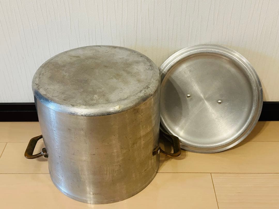 ☆HEIWA.ALUMI☆アルミ寸胴鍋 24㎝ プロ仕様 ヴィンテージ中古保管品