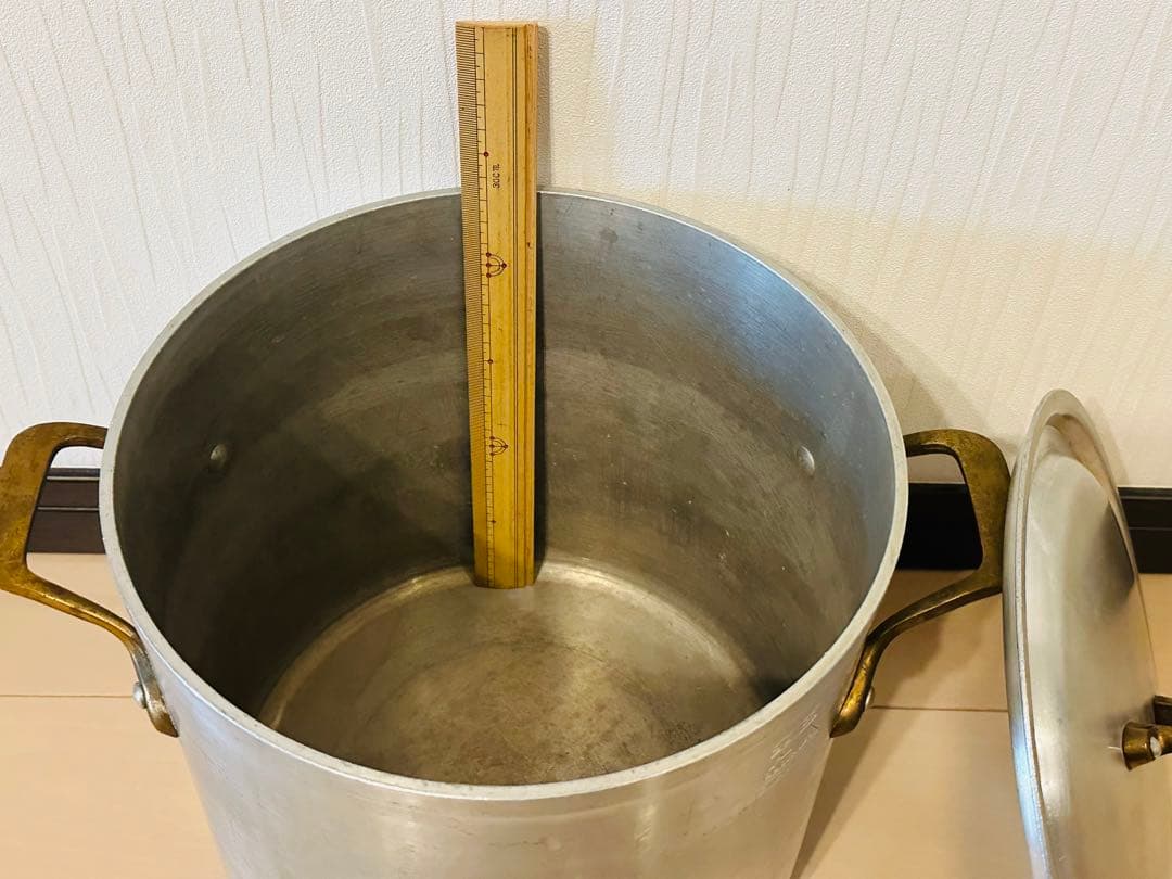 ☆HEIWA.ALUMI☆アルミ寸胴鍋 24㎝ プロ仕様 ヴィンテージ中古保管品