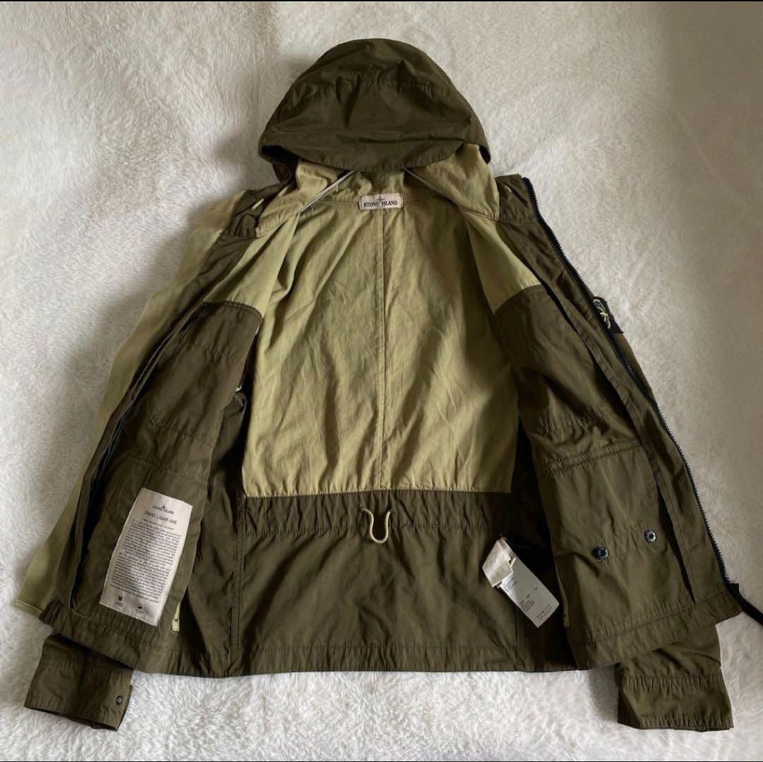 STONE  フード付きナイロンジャケット オリーブ