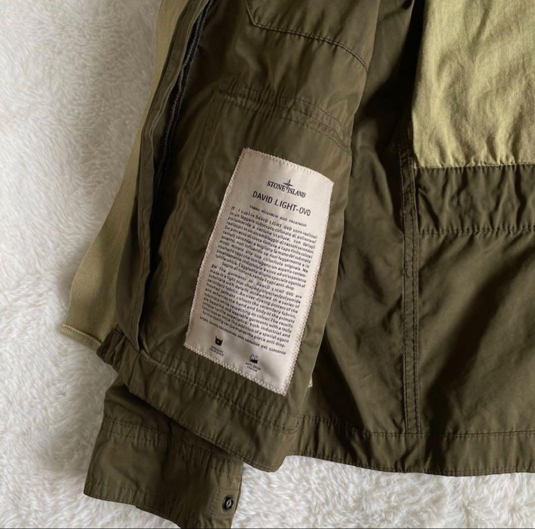 STONE  フード付きナイロンジャケット オリーブ