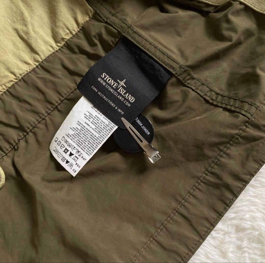 STONE  フード付きナイロンジャケット オリーブ