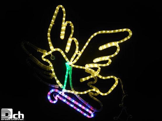 イルミネーション モチーフ 鳥 鳩 金の鳥 バード スティック 屋外使用可能