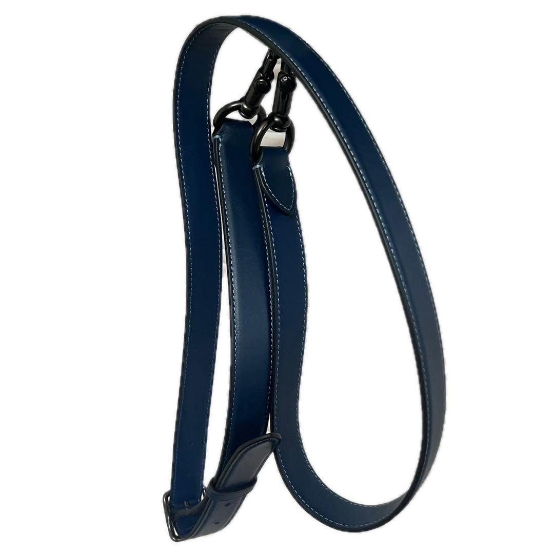 COACH バッグ ネイビー ストラップ有 グラブタンレザー 本革 ビジネス