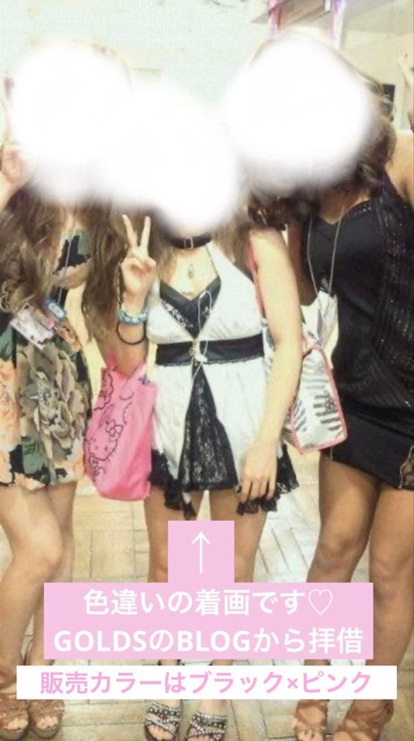 タグ有♡GOLDS♡ハートチャーム＆ダブルジップ♡チョーカー付トップス♡黒ピンク