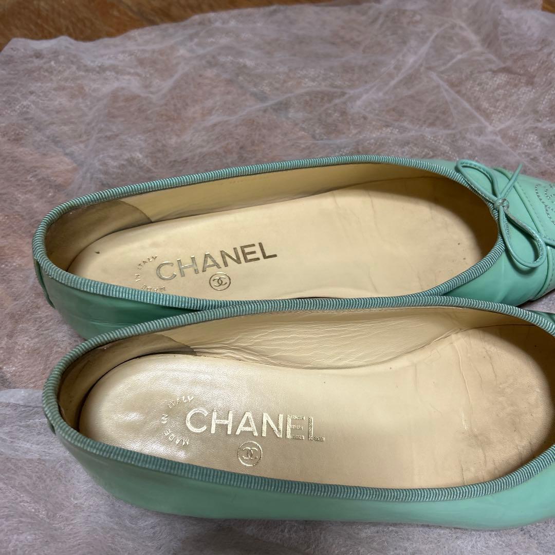CHANEL ミントグリーン バレエシューズ　39