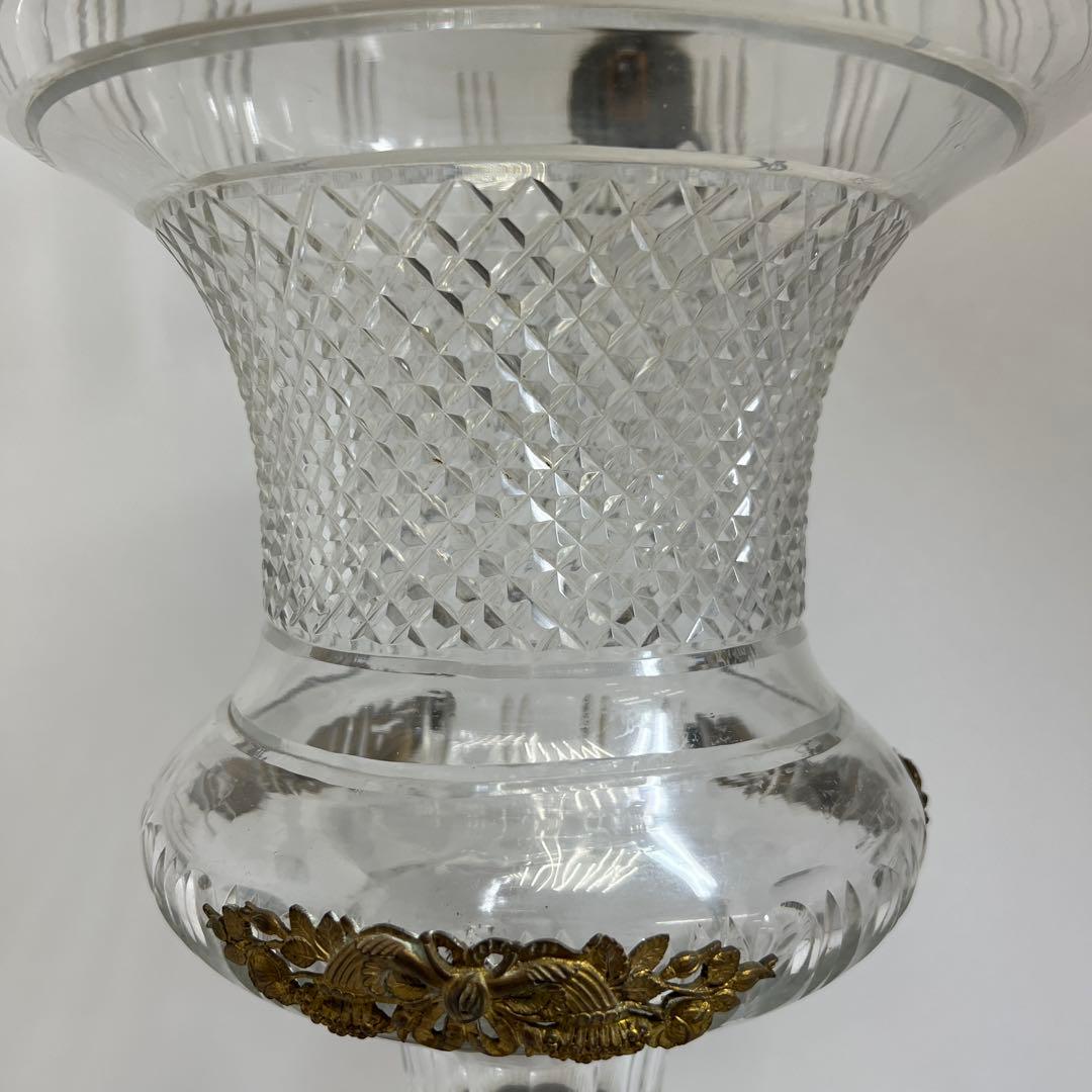 明治時代　ギヤマン切子　大花瓶　高さ48㎝　トヒチサ　東な8-0106④