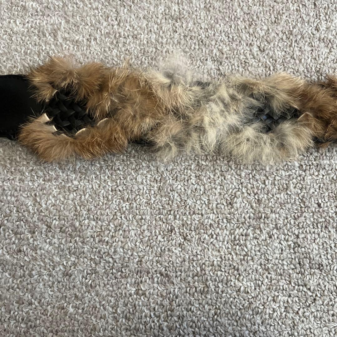 週末価格&クーポンと合わせてお得 レアgoaラビットファーベルト