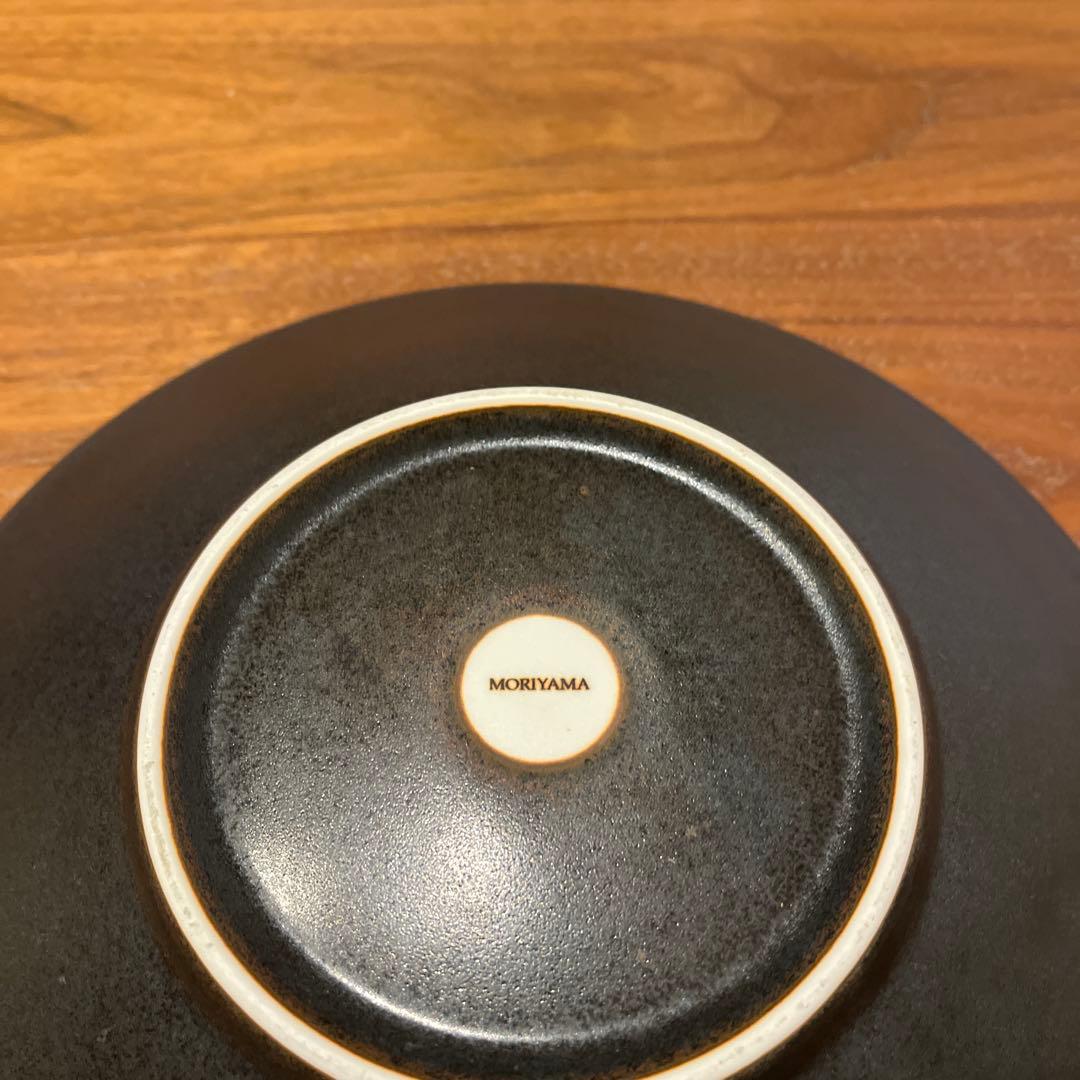 イタリアMORIYAMA ブラック(茶結晶)深皿24cm12枚セット