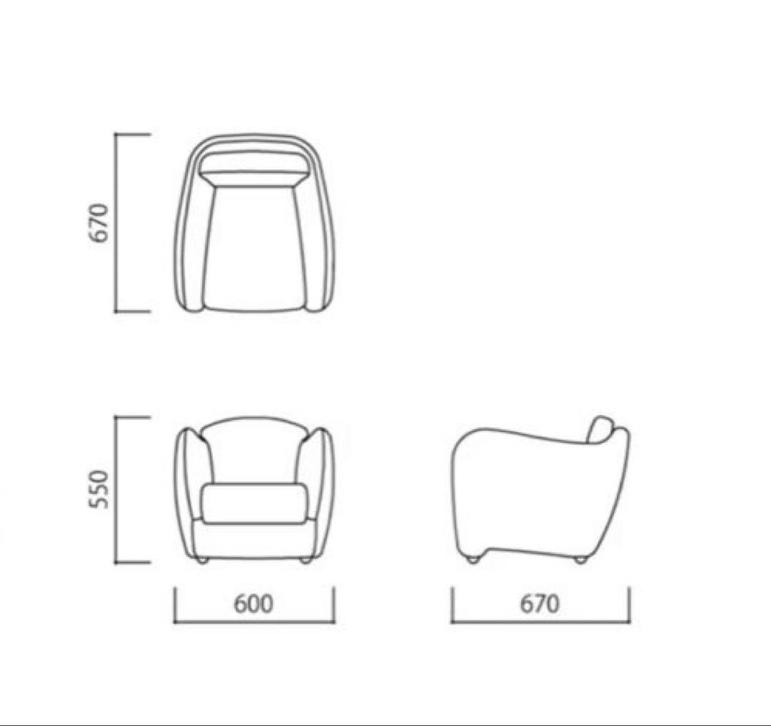 IDÉE ミニミラーアームチェア　一人掛けソファ　ブルーグレー
