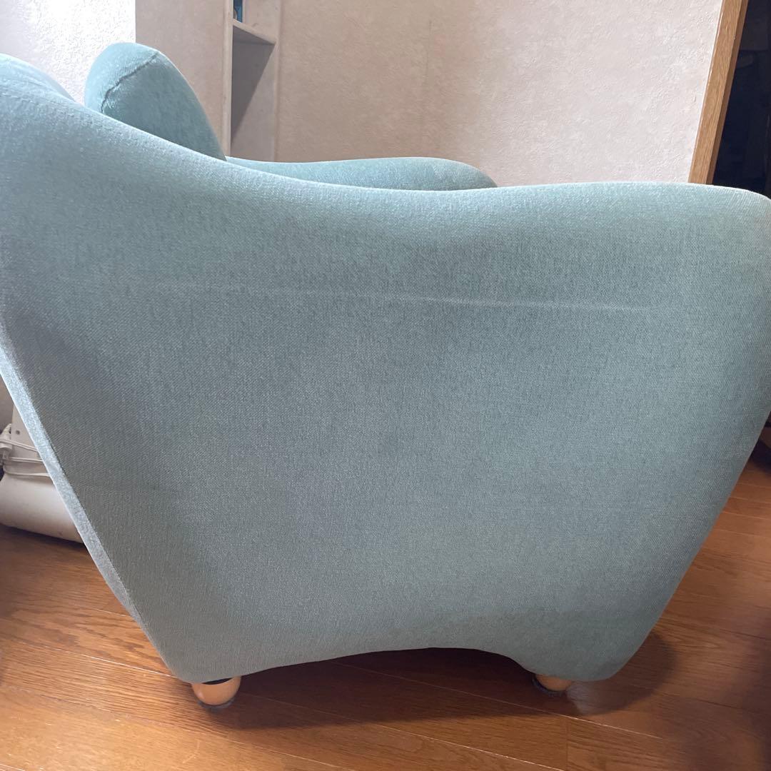 IDÉE ミニミラーアームチェア　一人掛けソファ　ブルーグレー