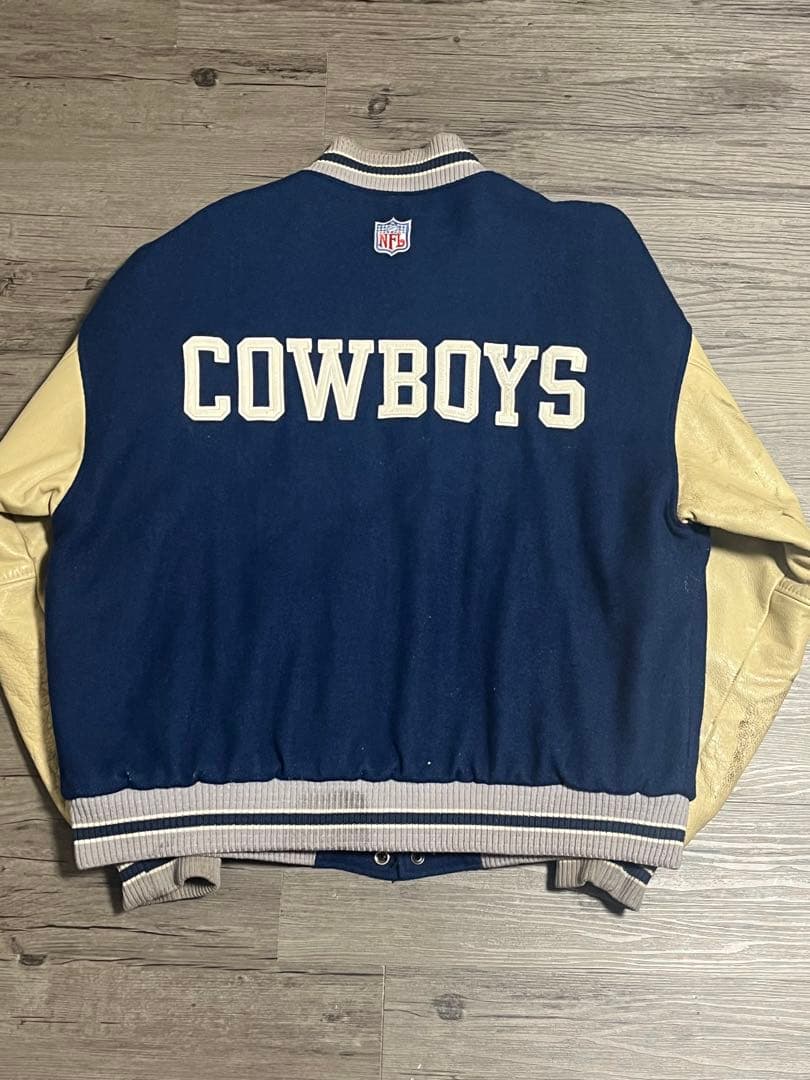 の*ま様 廃盤 NFL カウボーイズ レザースタジャン 90s 本革