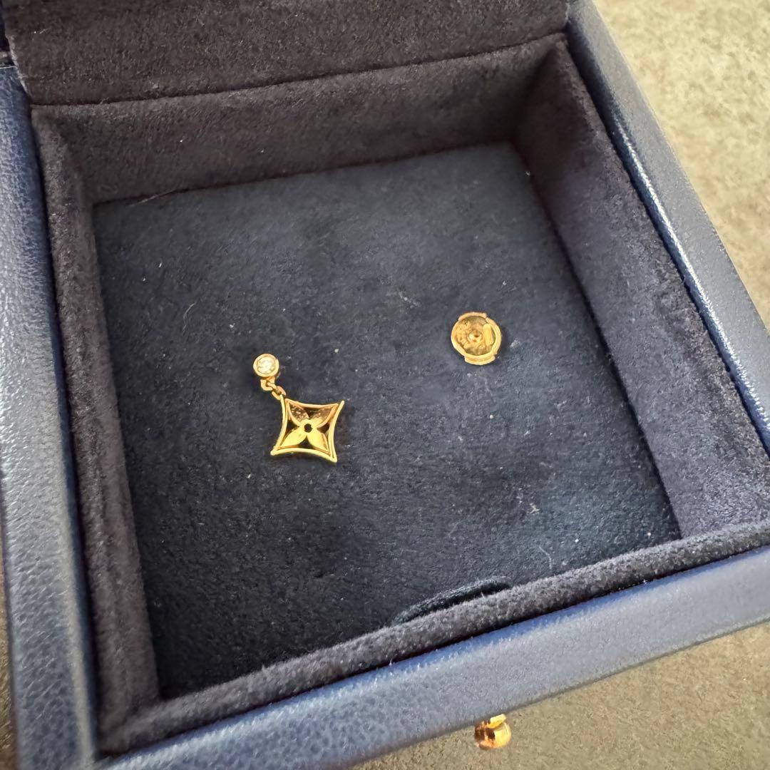 ルイヴィトン　ピアス　片耳　モノグラム　イエローゴールド