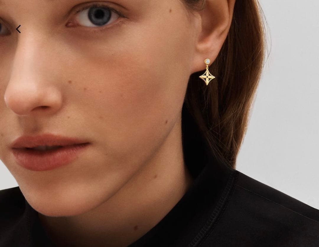 ルイヴィトン　ピアス　片耳　モノグラム　イエローゴールド