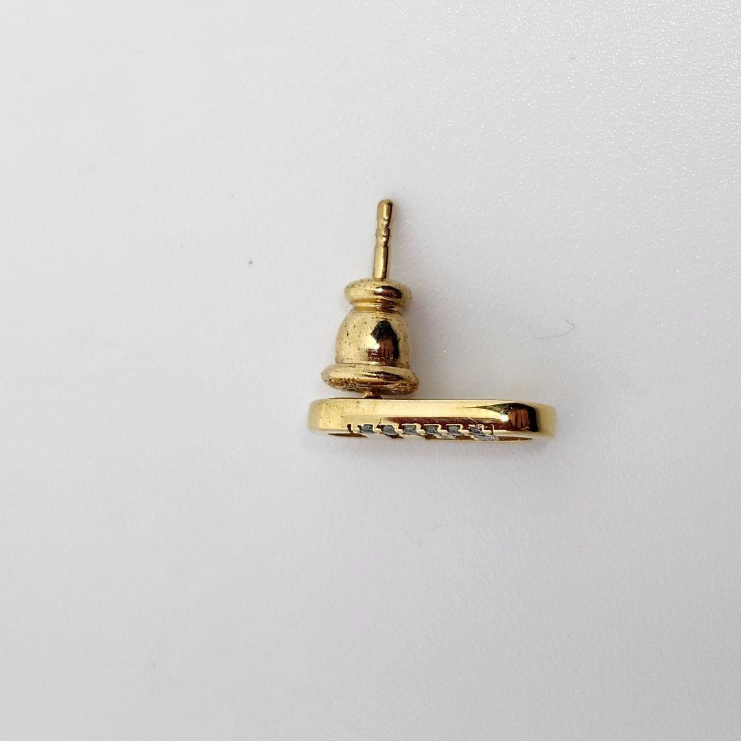 FENDI フェンディ ピアス ストーン シングル 片耳 ミニ ゴールド Fロゴ