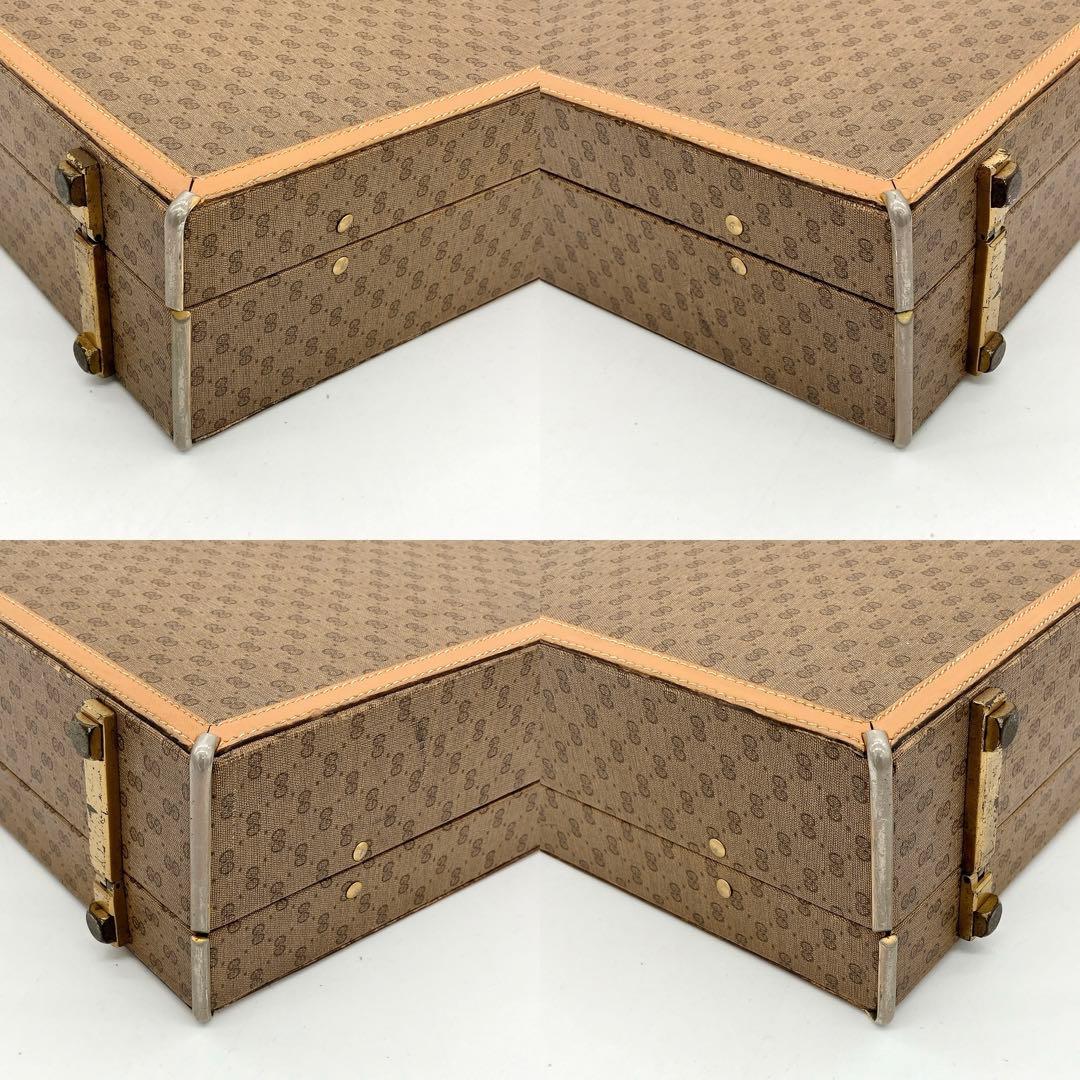 【GUCCI】アタッシュケース　シェリーライン　マイクロGG PVC ベージュ