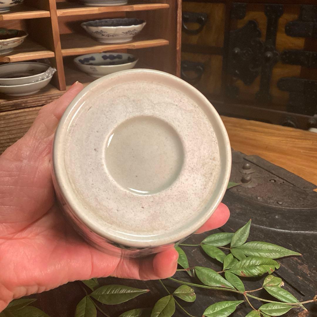 A1044 古伊万里　花唐草　窓絵菊紋様　蕎麦猪口　向付　1客