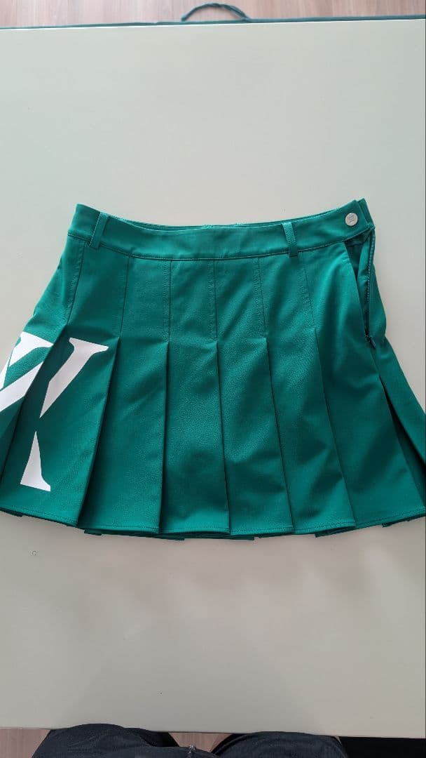 ANEW ゴルフ レディース プリーツスカート 緑色