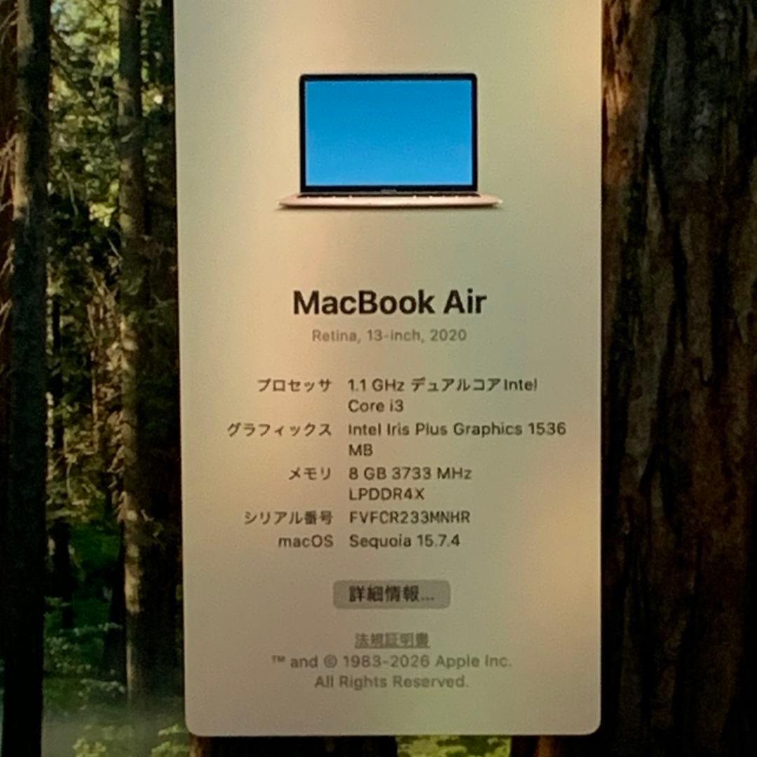 【美品】MacBookAir2020 SSD256 ローズゴールド パソコンPC