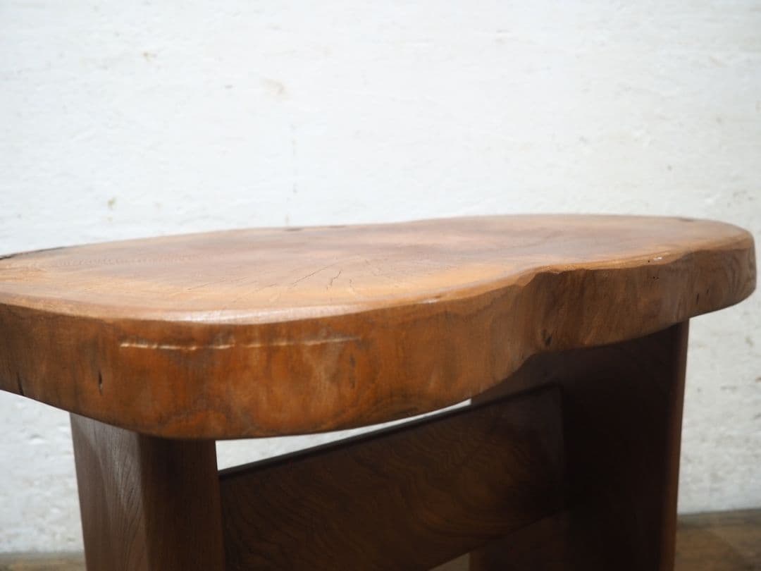 1203 けやきのセンターテーブル　欅　展示台　陳列台　椅子　ベンチ　レトロ