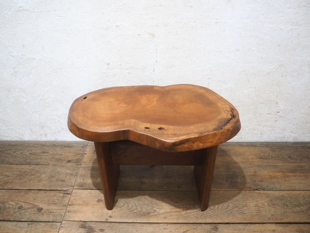 1203 けやきのセンターテーブル　欅　展示台　陳列台　椅子　ベンチ　レトロ