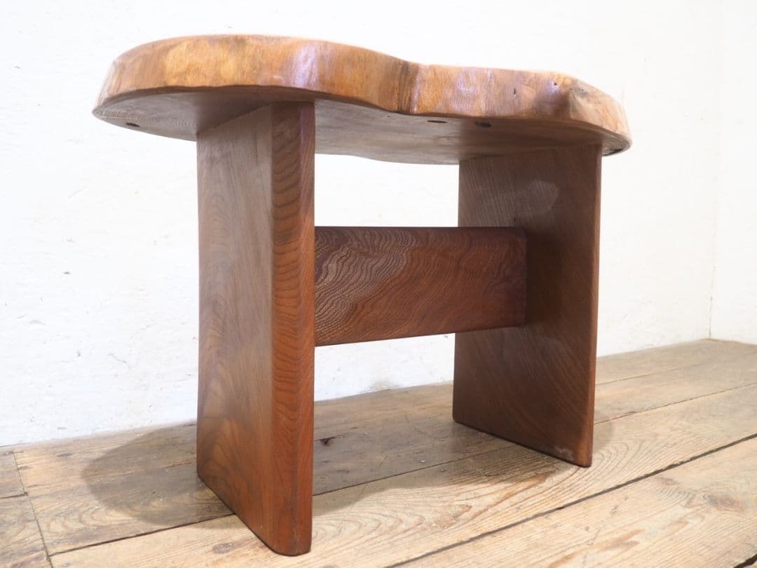 1203 けやきのセンターテーブル　欅　展示台　陳列台　椅子　ベンチ　レトロ