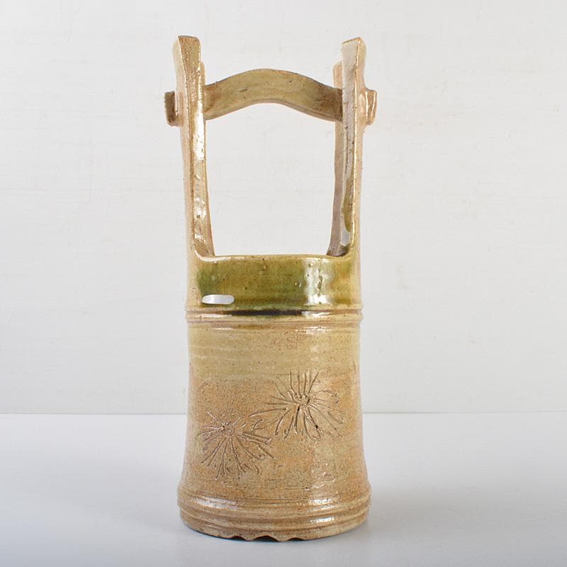 北大路魯山人作　黄瀬戸　切立手桶　黒田陶々庵極め箱　M　R6934