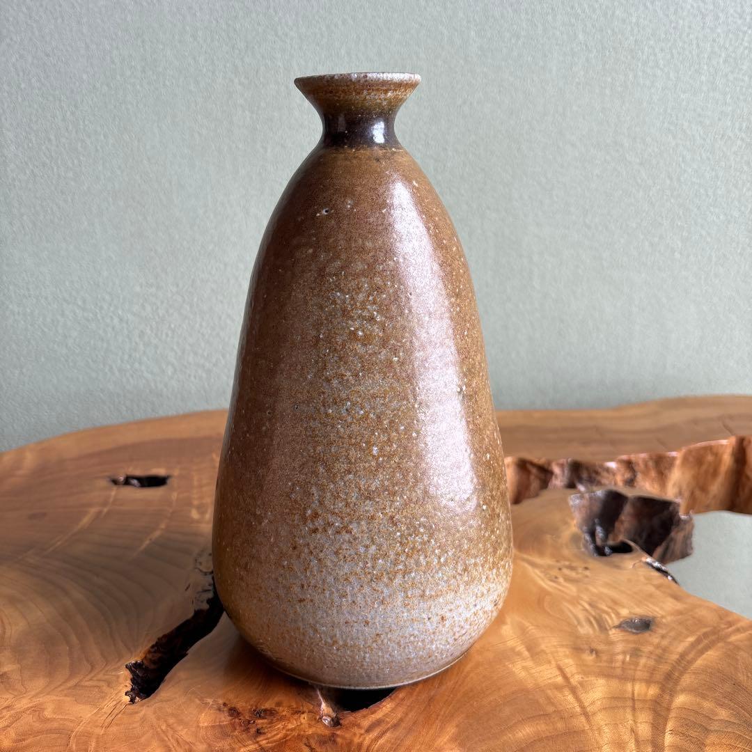 備前焼 松本頼明造 花生 花入 共箱 花瓶 高さ25cm