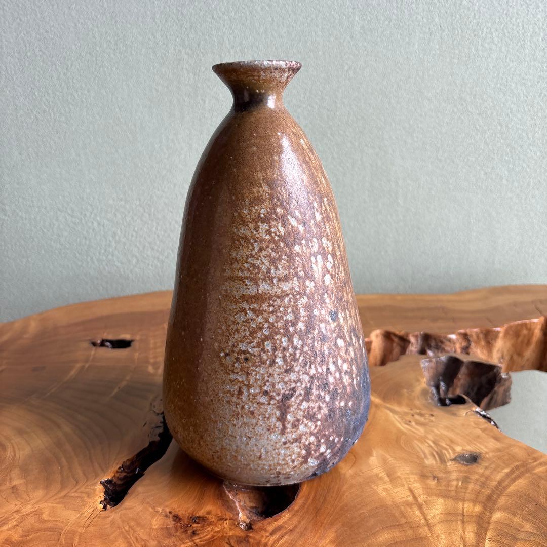 備前焼 松本頼明造 花生 花入 共箱 花瓶 高さ25cm