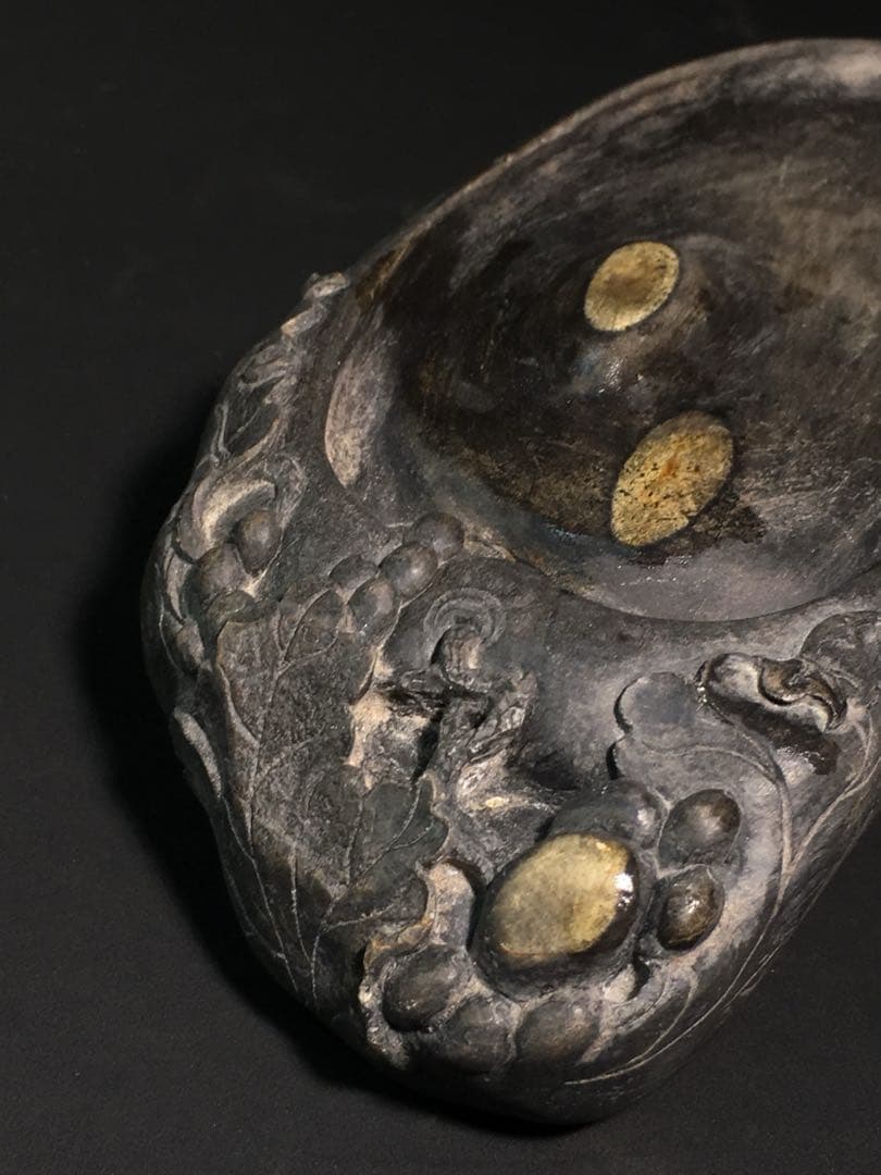 旧蔵 天然　骨董品 端硯 在銘　書道用文房具　文房珍品　アンティーク