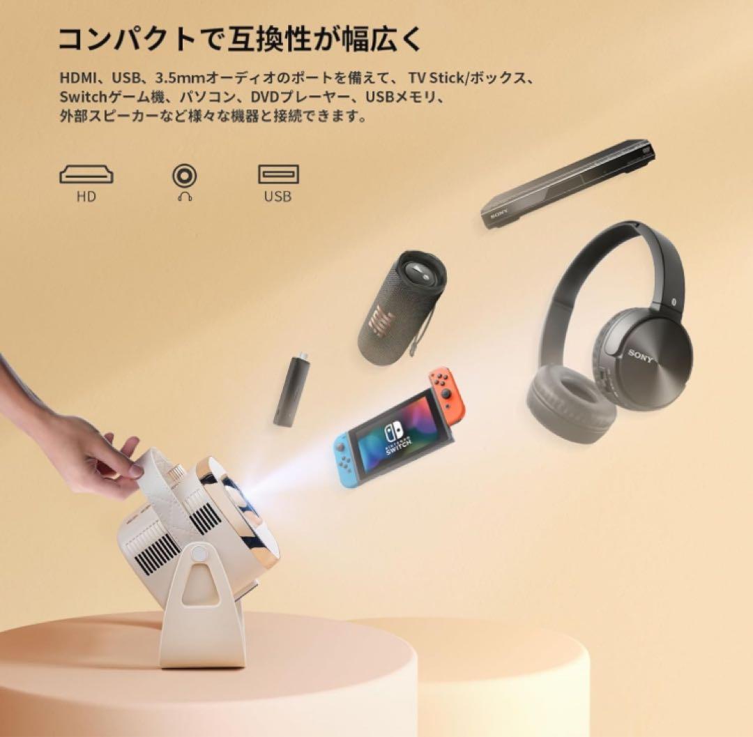 セール天井投影プロジェクター家庭用 小型 自動台形補正20000L