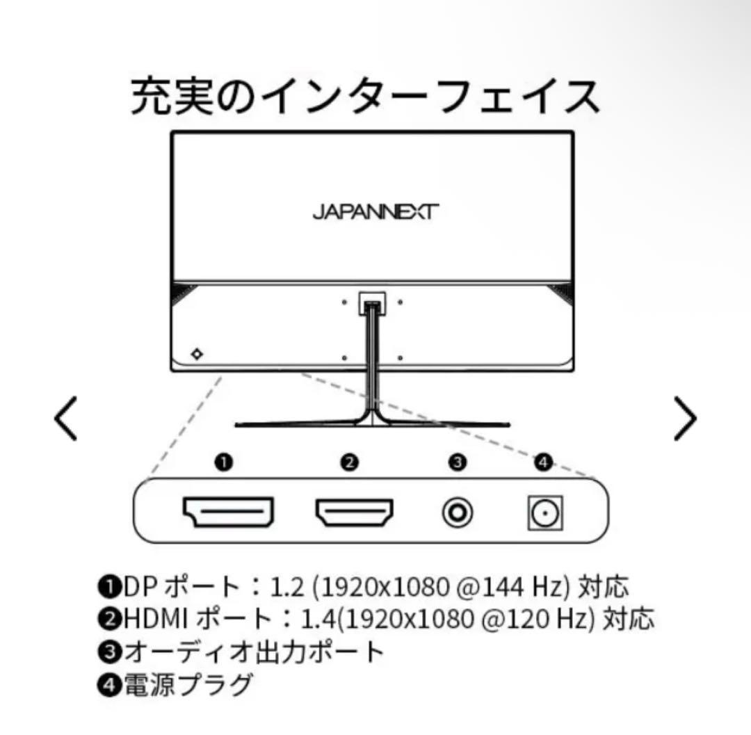 ゲーミングモニター JAPANNEXT 21.5型 /フルHD /144Hz