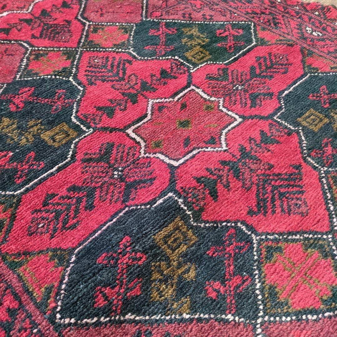 ヴィンテージラグ　トルクメン　トライバルラグ アフガニスタンラグ　手織り絨毯