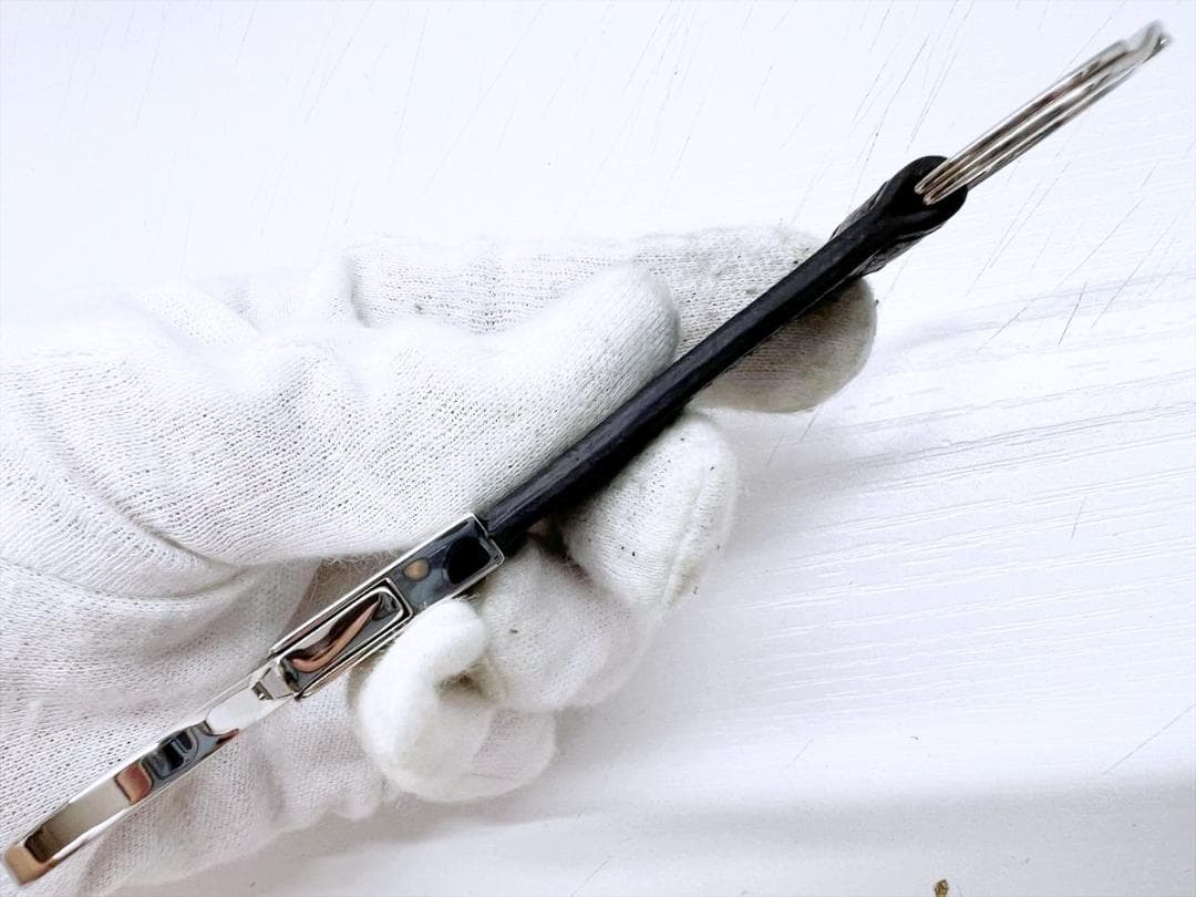 未使用保管　美品　BVLGARI　ブルガリ　マン　キーリング　黒　282704