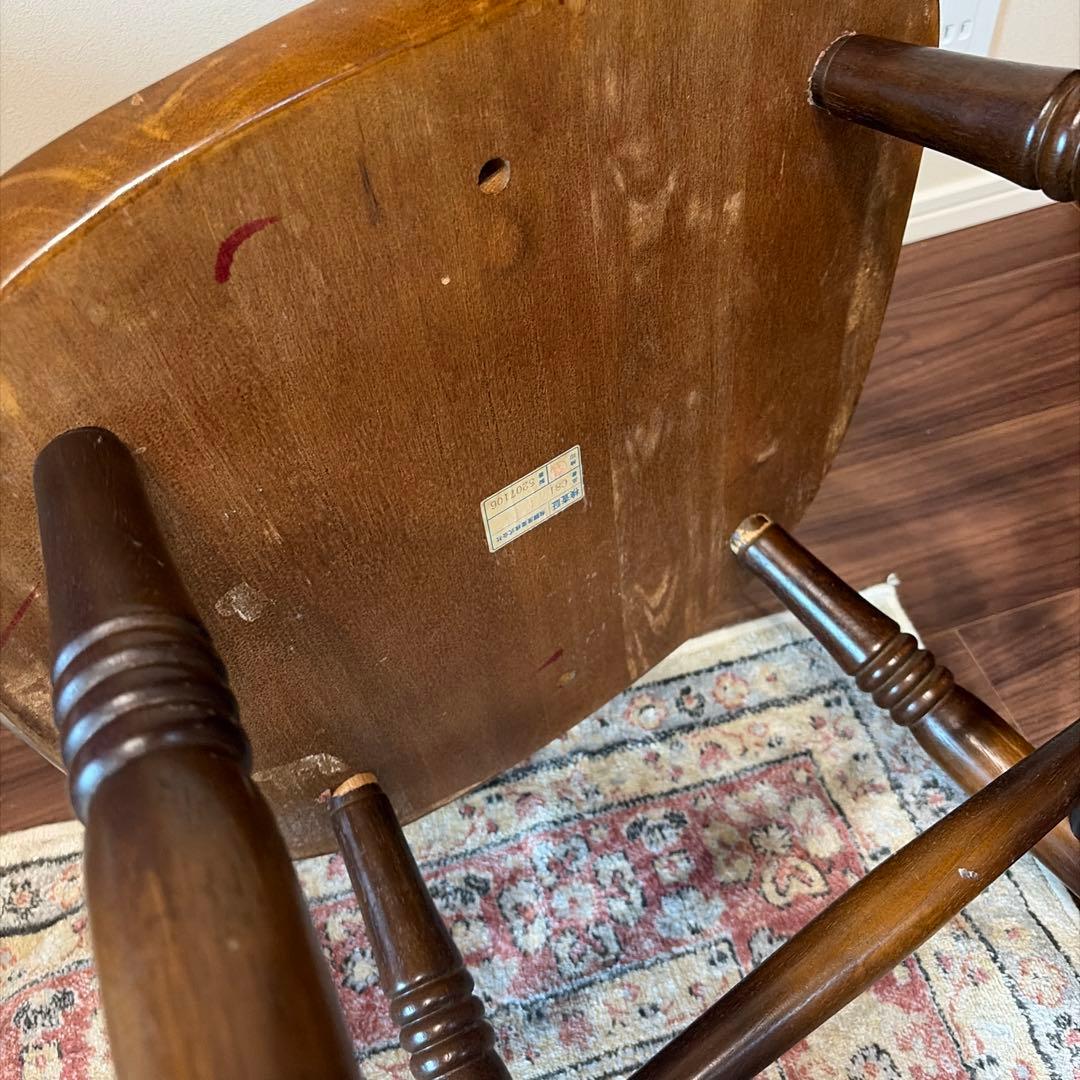お値下げ！飛騨産業♡キツツキマーク♡昭和レトロダイニングチェア スピンドルバック