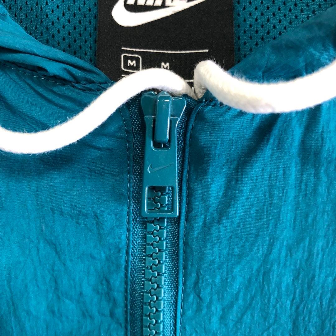 NIKE　ナイキ　スウッシュ刺繍　ハーフジップ　ナイロンジャケット　ブルー　L