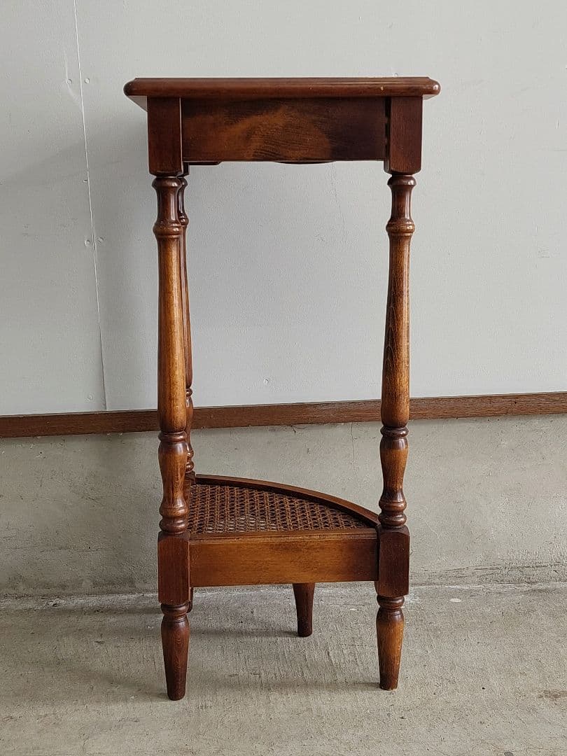 カリモク コロニアル 電話台 コーナーラック フラワースタンド