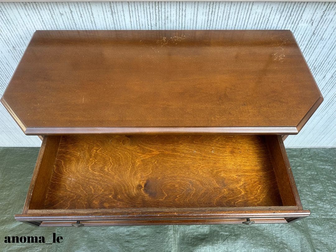 5010【サイドボード】イタリア　木製　象嵌細工　収納棚　飾り台　ヴィンテージ◎