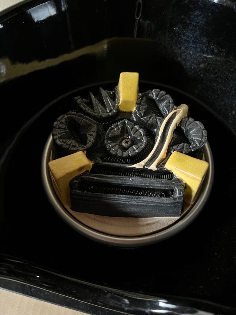 釜師　畠春斎　千筋 富士 尾垂釜 共箱付き　野々田式風炉型電熱器セット　茶道具