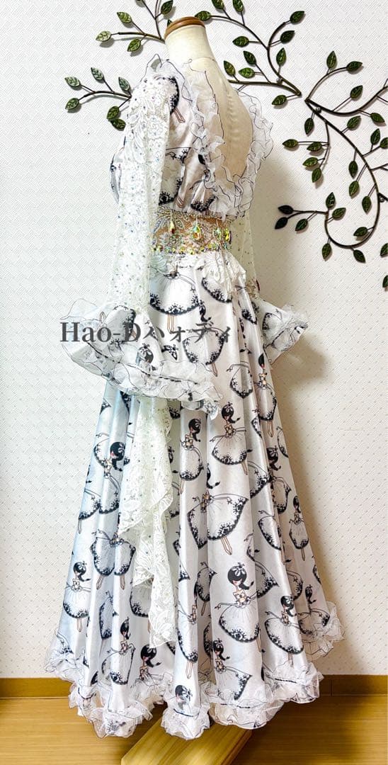 新品★ダンスドレス★スタンダード★社交ダンス★競技会★パーティー★ダンスガール柄