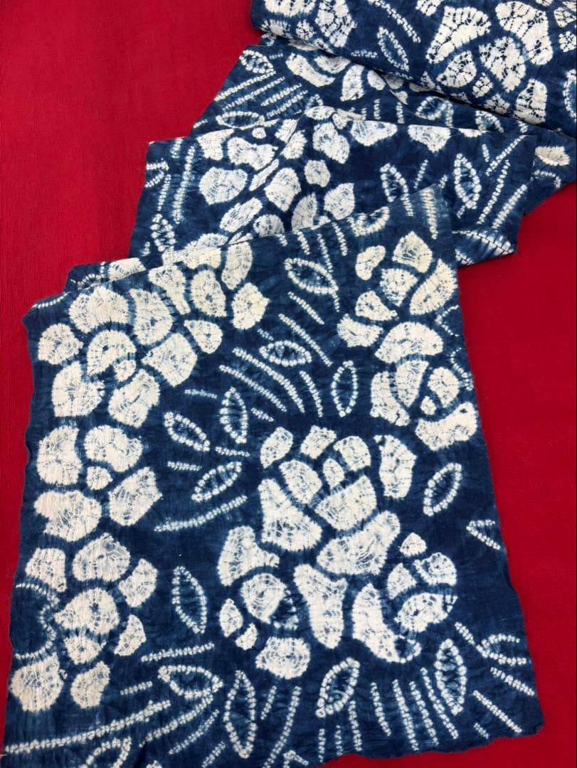 最終価格‼︎藍染絞り浴衣反物　藍染絞り布 未使用品