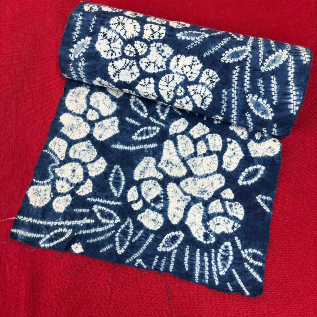 最終価格‼︎藍染絞り浴衣反物　藍染絞り布 未使用品