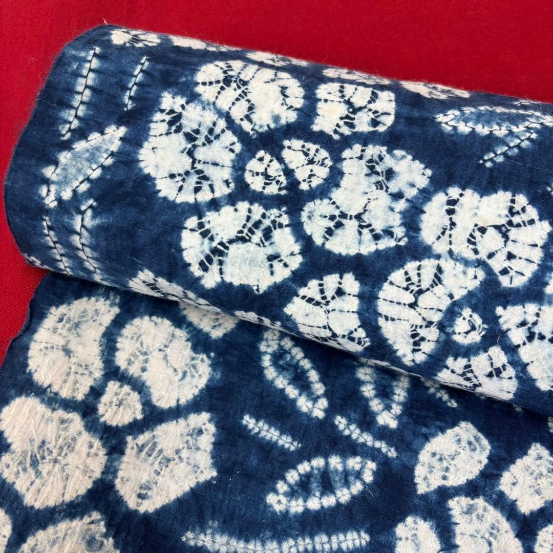 最終価格‼︎藍染絞り浴衣反物　藍染絞り布 未使用品