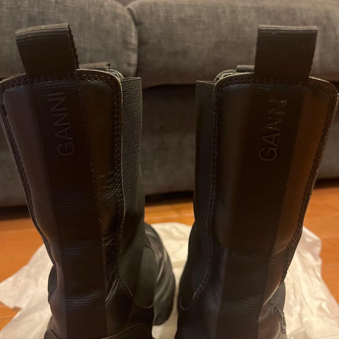 GANNI サイドゴア チェルシーブーツ ブラック L 38