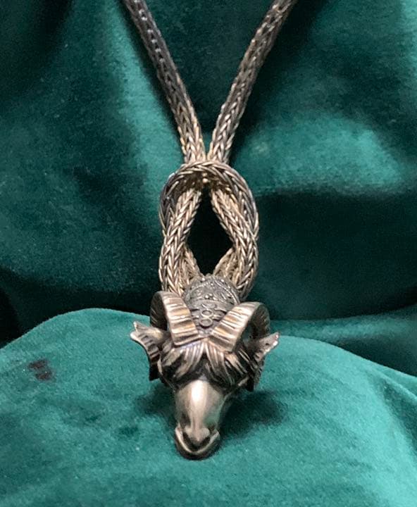 ギリシャアテネの銀製ネックレス、アンティーク美術工芸品